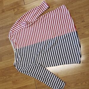 Pure + Good red, white, and navy striped top size small